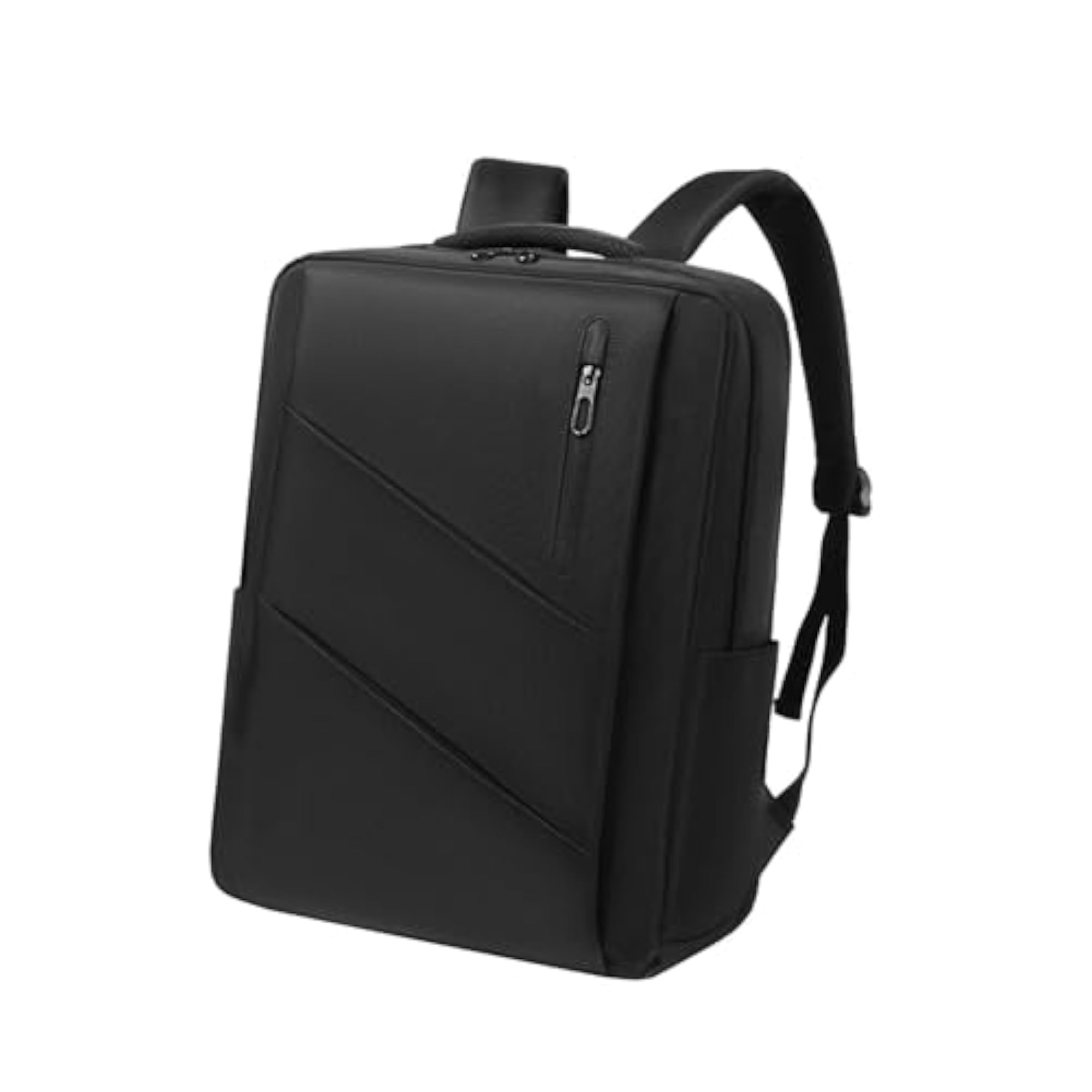 Waterproof Laptop Backpack with USB Charging Port, Casual Daypack, Black